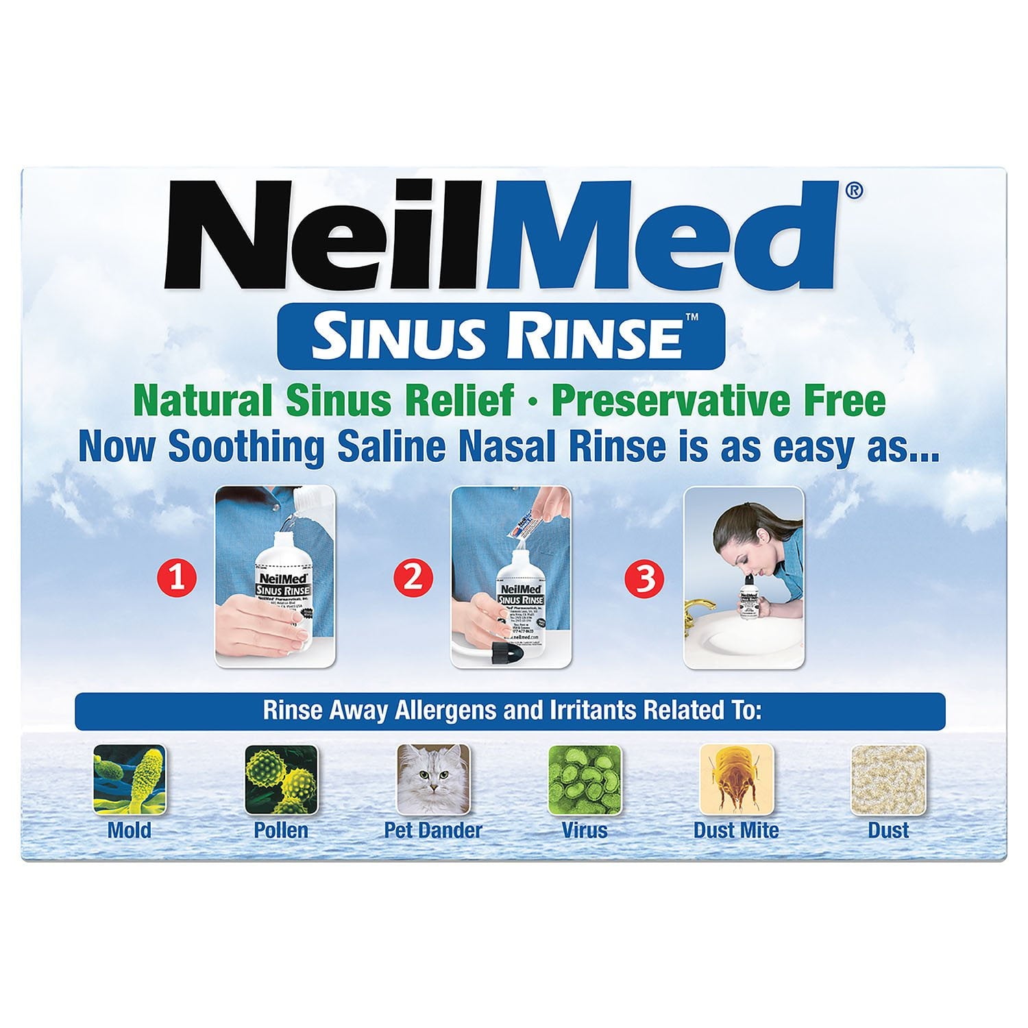 NeilMed 副鼻腔炎緩和洗浄キット (プレミックス パケット 250 個入り)