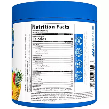AN 퍼포먼스 하이드레이션 + 전해질 파인애플 스트로베리 9.5 oz., 30 Servings – 수분·전해질 보충 포뮬러