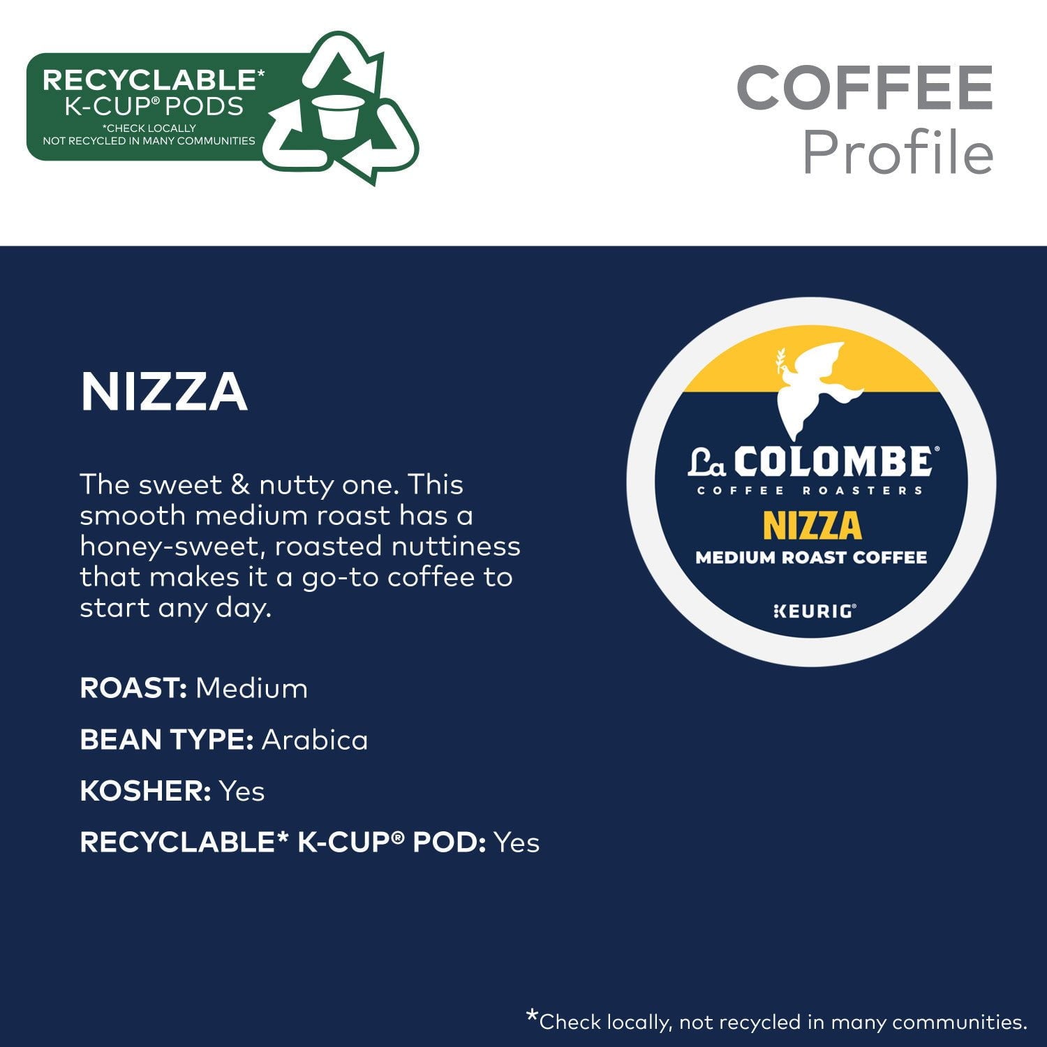 La Colombe Coffee Roasters ミディアムダークローストコーヒーポッド、バラエティパック、50 個入り。