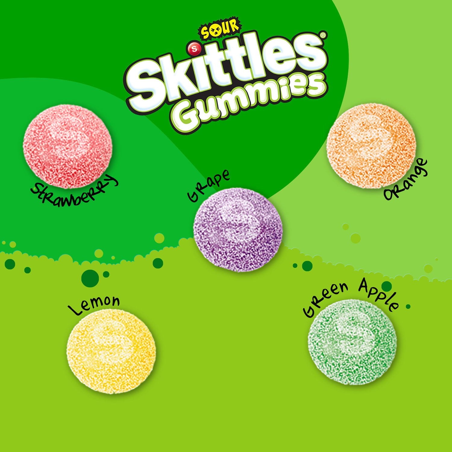 Skittles Gummies サワーグミキャンディー、シェアサイズ、15 個入り。