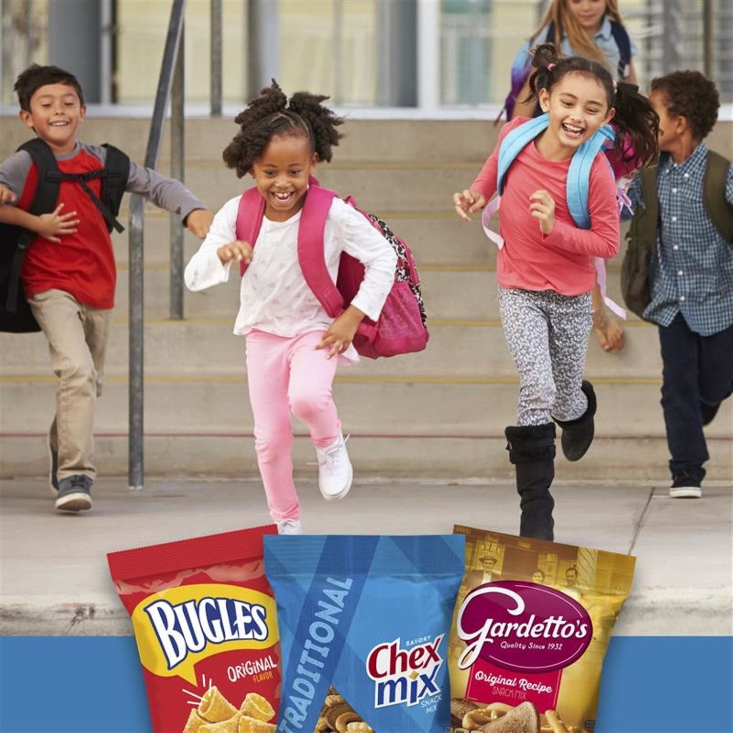 Bugles、Chex Mix &amp; Gardetto バラエティパック スナック、40 個入り。