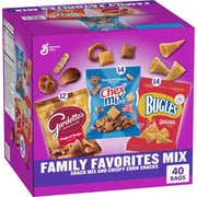 Bugles、Chex Mix &amp; Gardetto バラエティパック スナック、40 個入り。