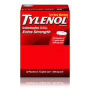 타이레놀 엑스트라 스트렝스 아세트아미노펜 500mg 개별 포장 50팩 2정씩 총 100정 두통 근육통 허리통증 치통 해열 진통제 제품 이미지