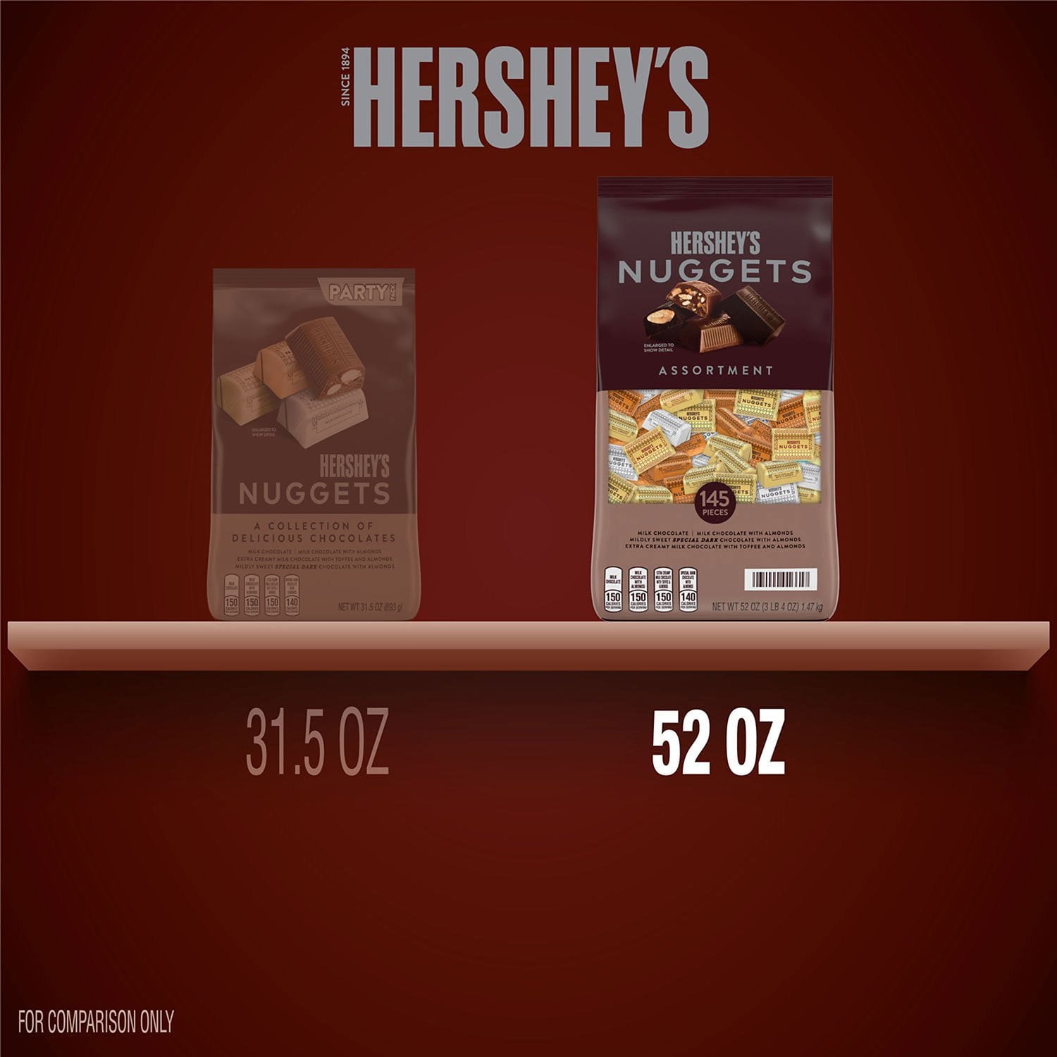 ハーシーズ ナゲット アソートチョコレートキャンディ、145 個。