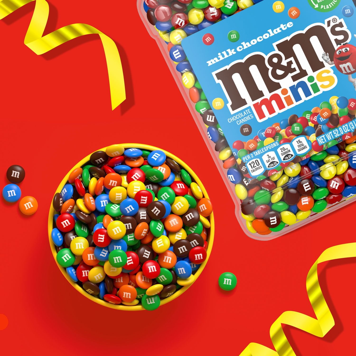 M&amp;M'S ミルクチョコレートキャンディ、ミニ、52 オンス。