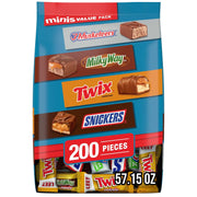 マース ミニ チョコレート キャンディー バー バラエティ パック、200 個入り。