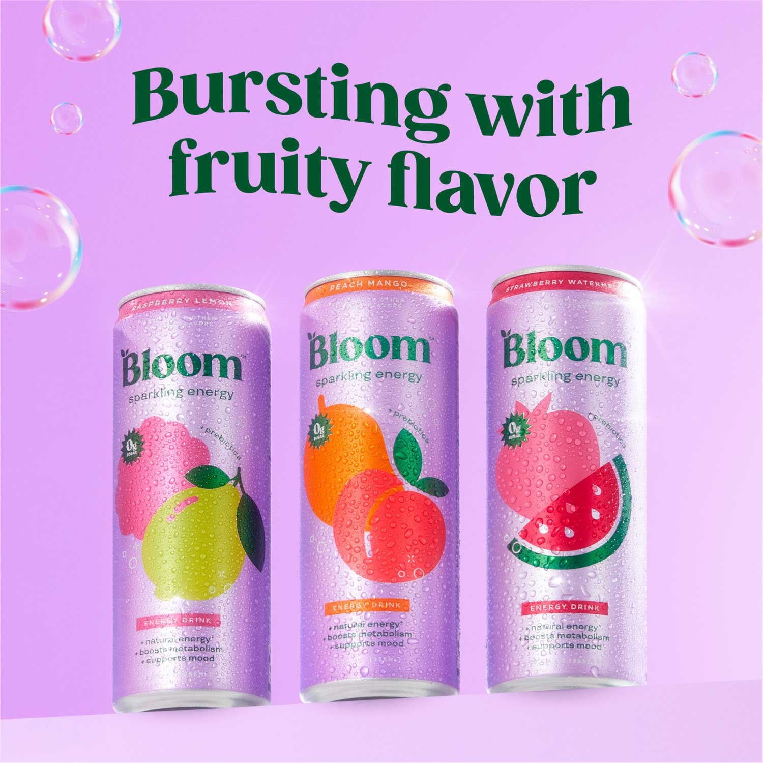 블룸 스파클링 에너지 12 fl. oz × 18 – 식물성 에너지 음료