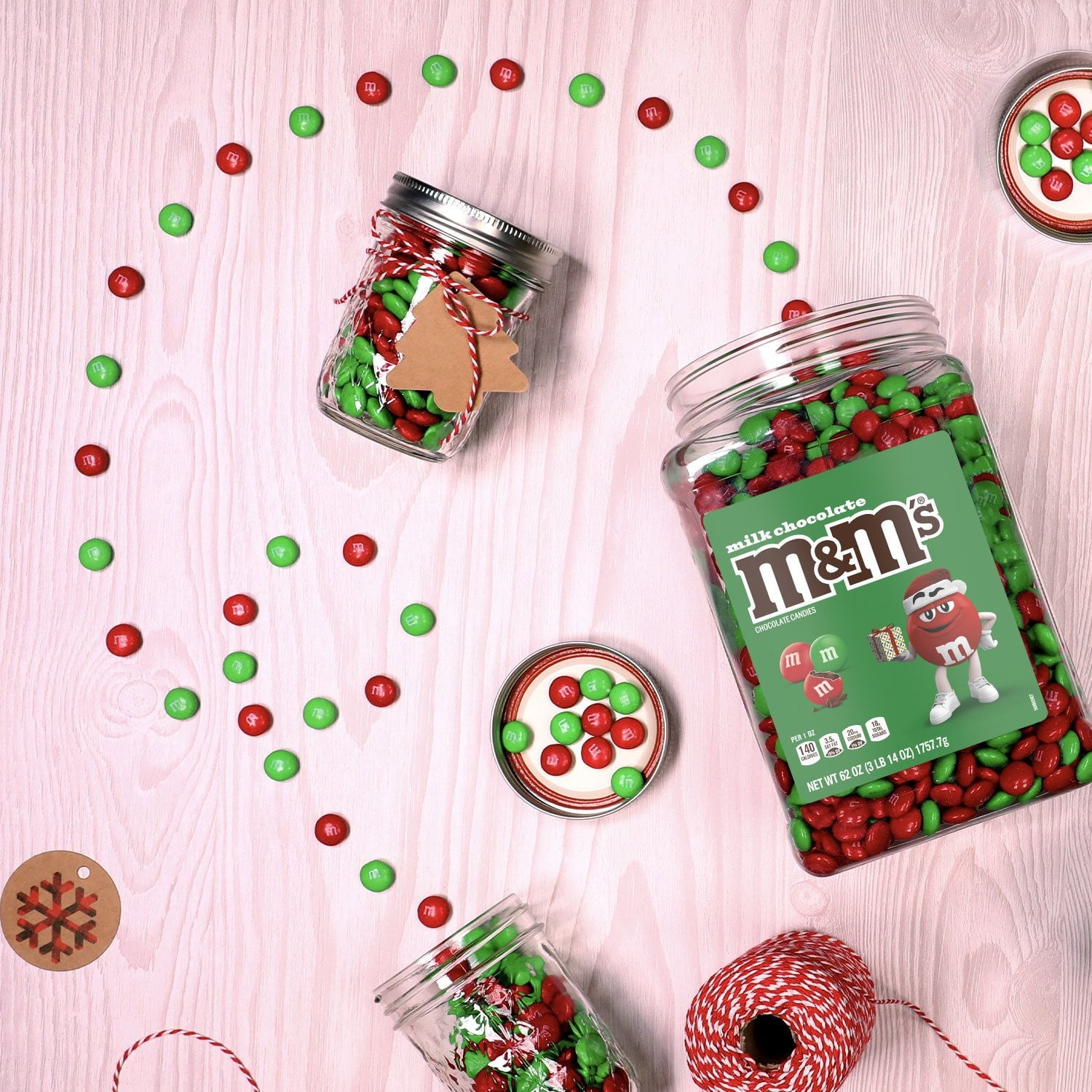M&amp;M'S クリスマス ミルクチョコレートキャンディ、62 オンス。