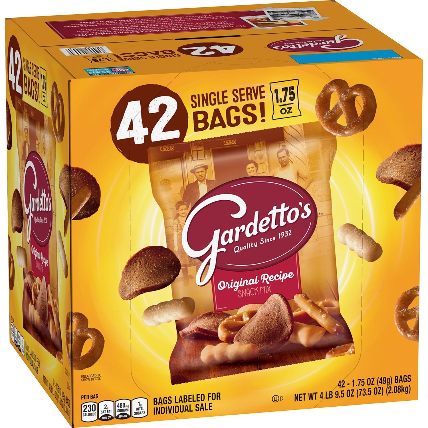 Gardetto's オリジナルレシピ スナックミックス、1.75 オンス、42 個入り。