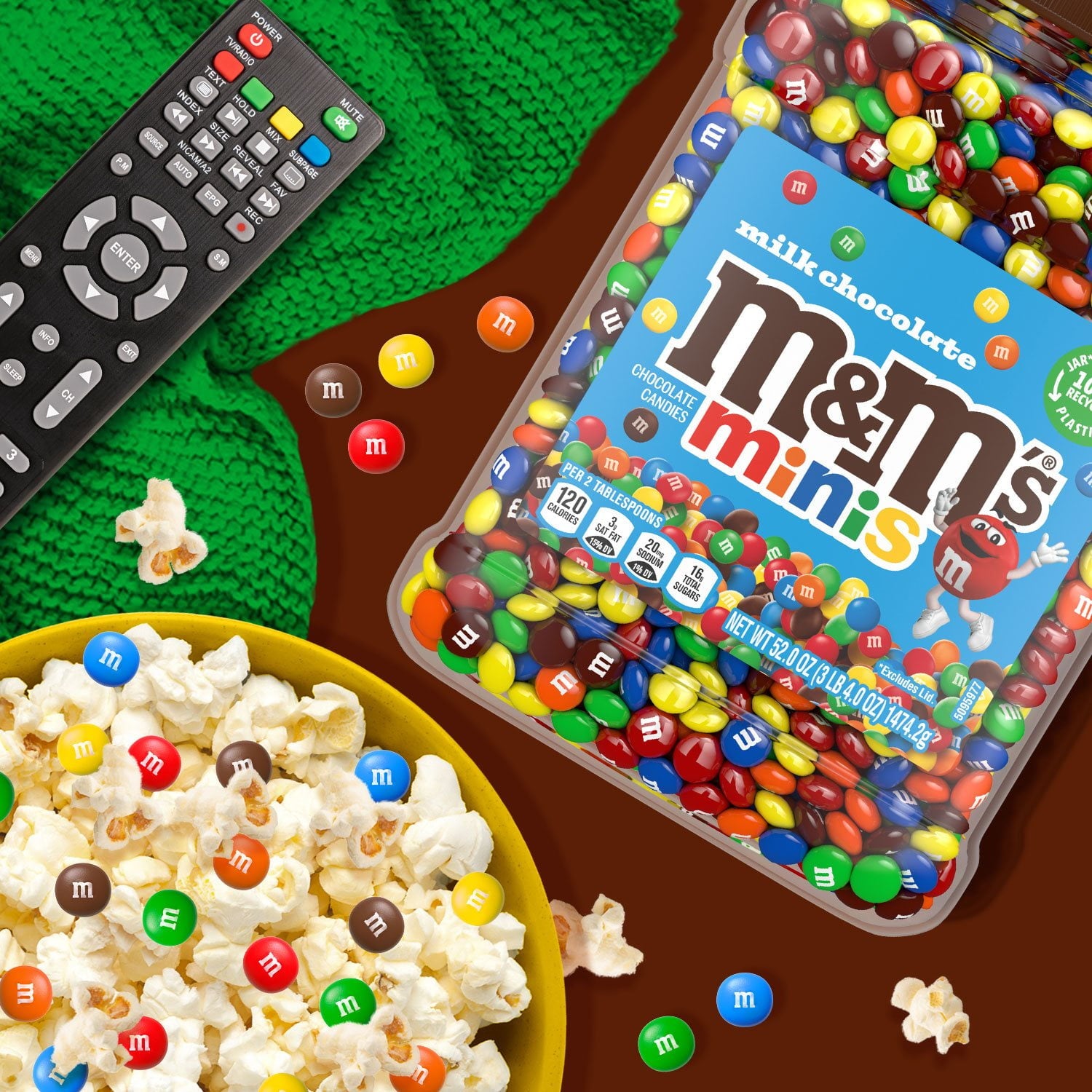 M&amp;M'S ミルクチョコレートキャンディ、ミニ、52 オンス。