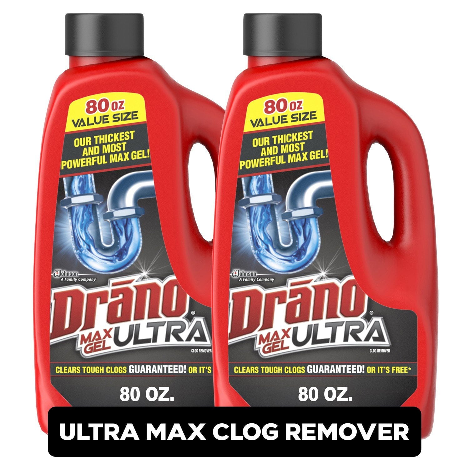 Drano Max ウルトラ ジェル ドレイン オープナー、2 パック、160 fl。オンス