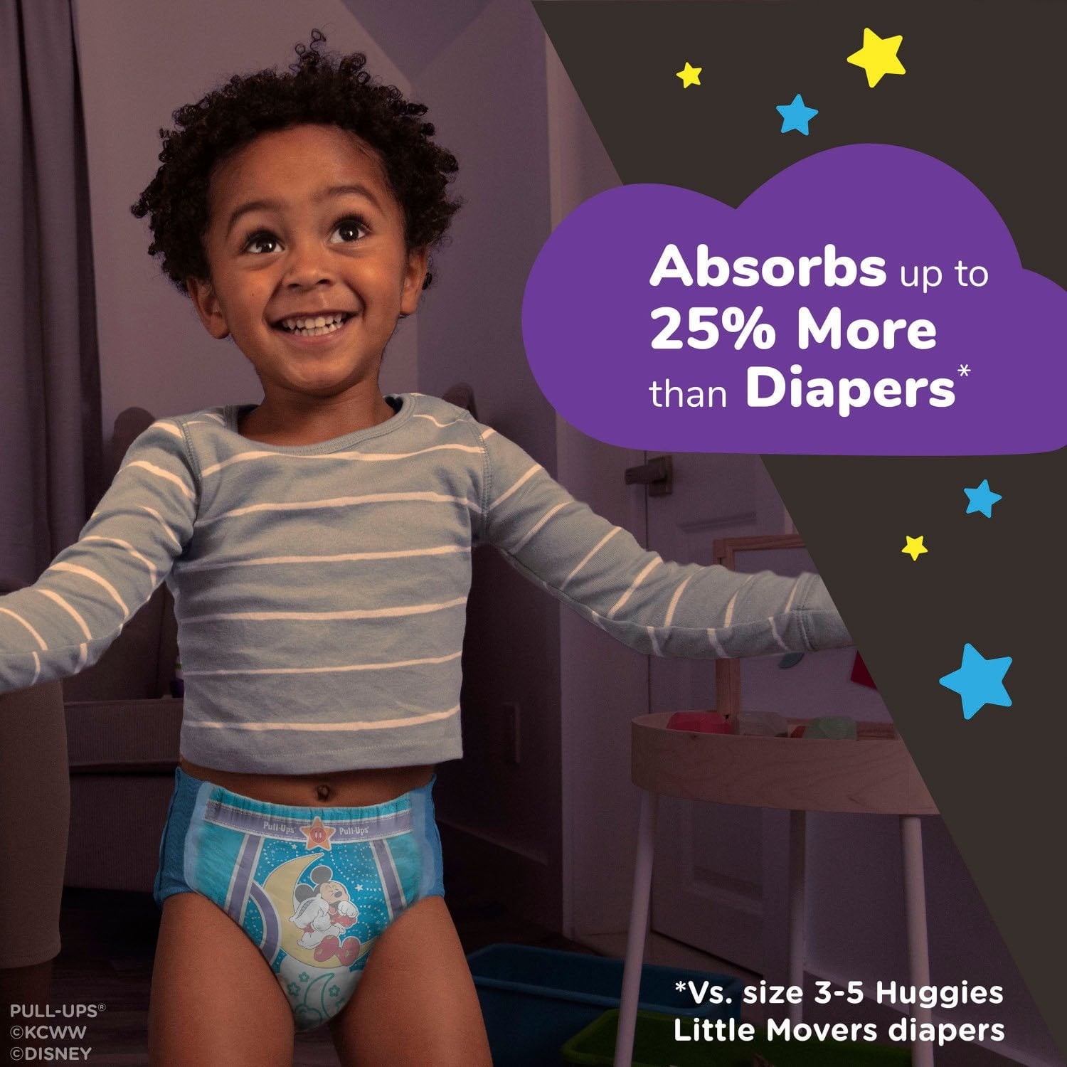 男の子用プルアップ夜間トイレトレーニングパンツ、サイズ2T～4T