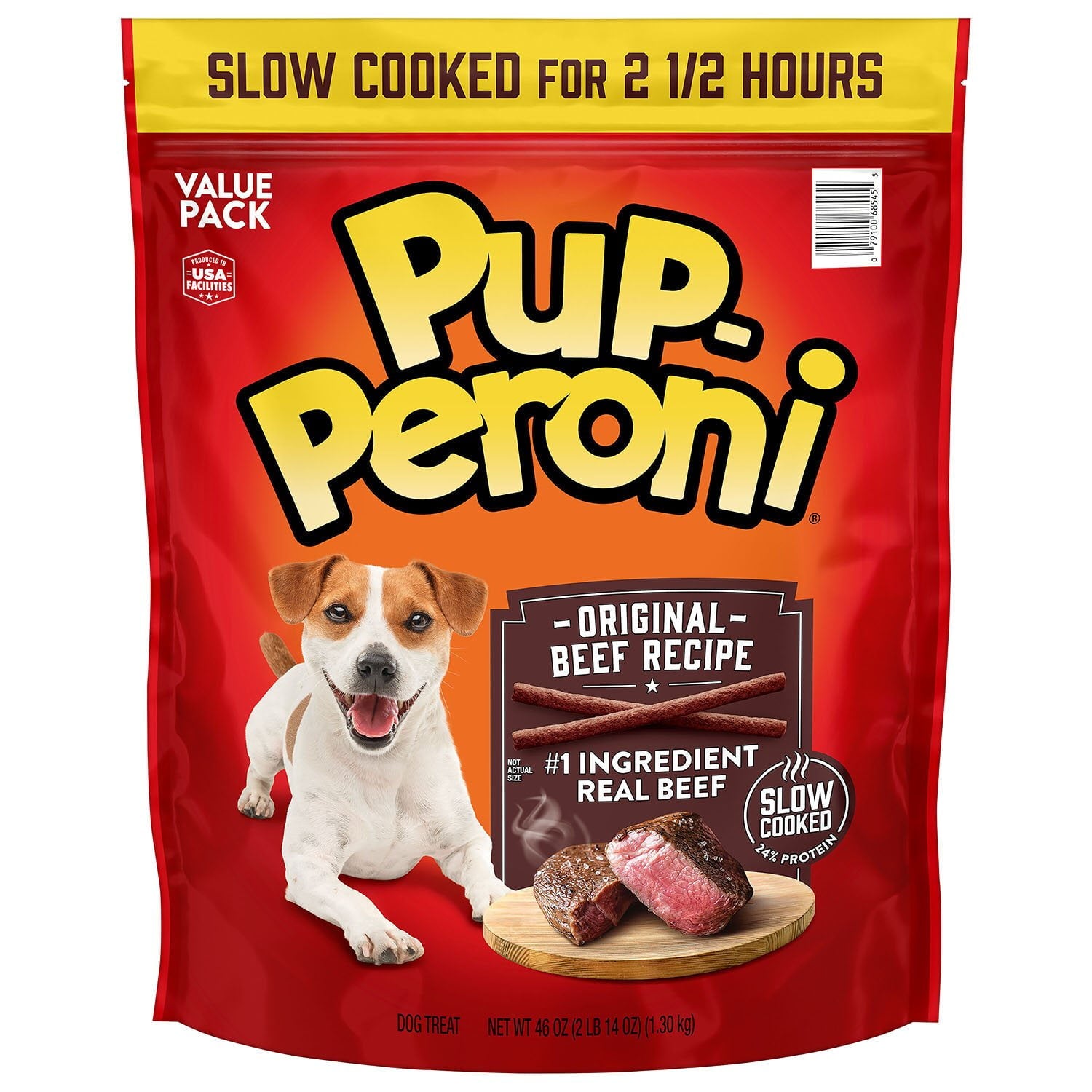 Pup-Peroni ドッグスナック、オリジナルビーフ風味、46 オンス。