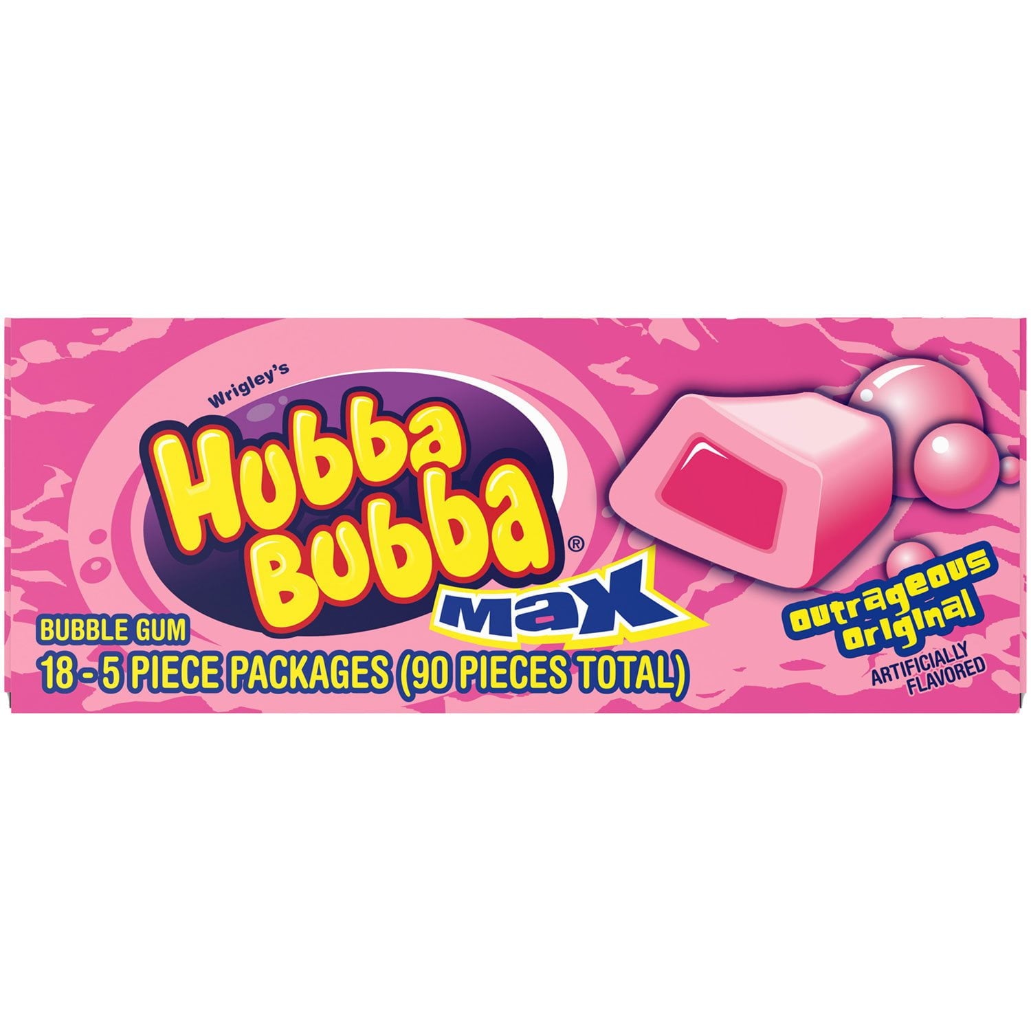 Hubba Bubba オリジナル バブルガム、18 個入り。