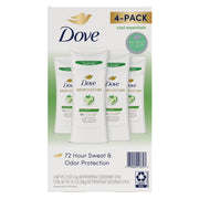 도브 어드밴스드 케어 안티퍼스피런트 데오드란트 2.6 oz., 4 pk. – 부드러운 사용감으로 데일리 케어에 적합하며 깔끔한 향