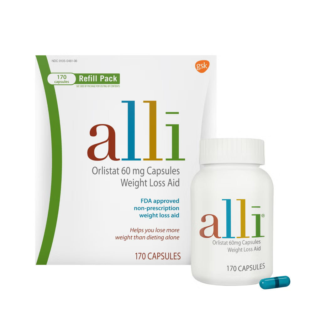 alli 알리 올리스타트 60mg 170캡슐 지방흡수억제제 , 기름똥약 , 제니칼 동일성분