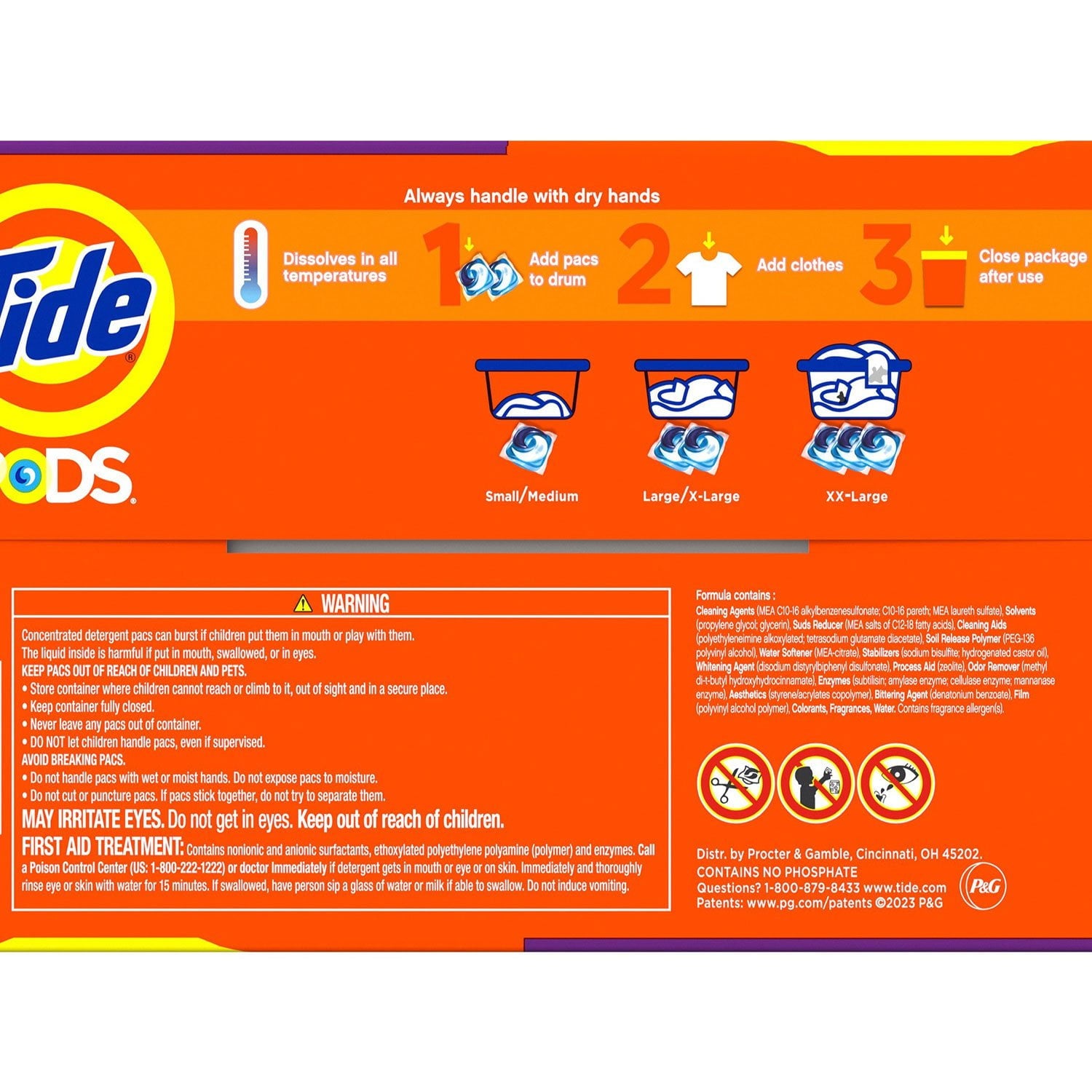 Tide PODS 洗濯洗剤パック、スプリングメドウ、156 個入り。