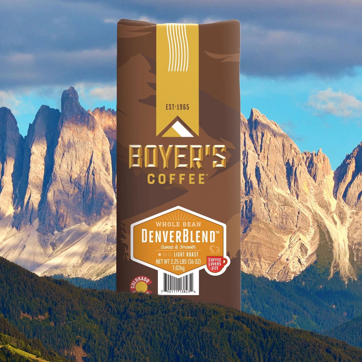 Boyer's Coffee デンバーブレンド ライトロースト ホールビーン、36 オンス。