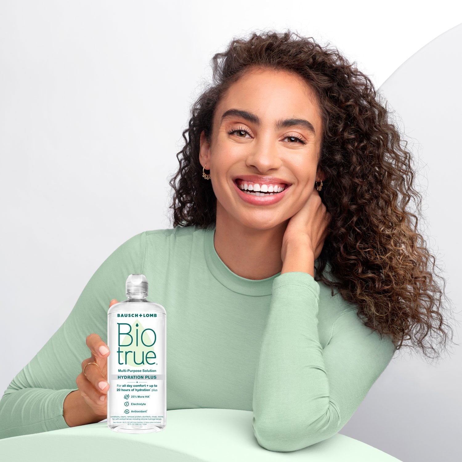 Biotrue Hydration Plus 多目的溶液、16 液量オンス、2 個パック。
