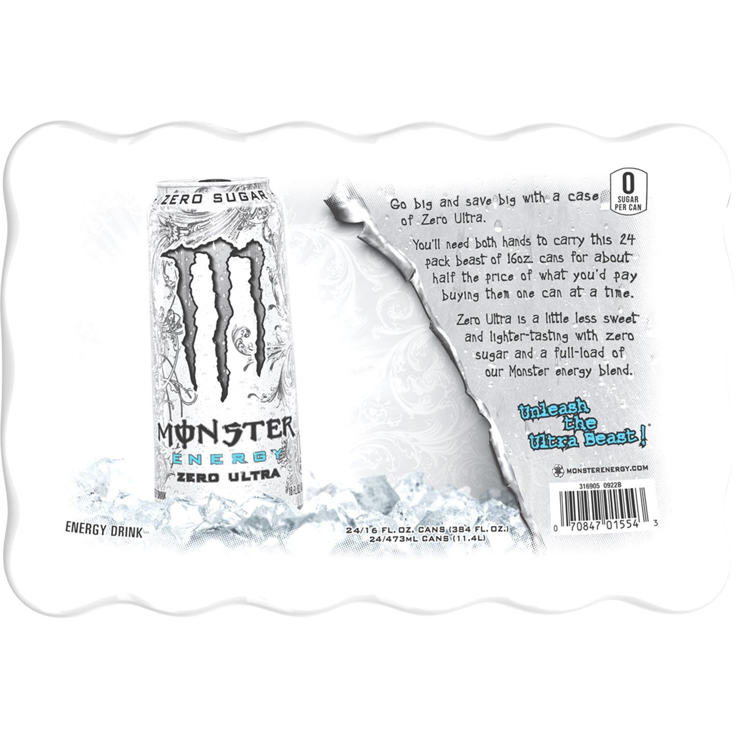 몬스터 에너지 제로 울트라 16 fl. oz × 24 – 무설탕 시그니처