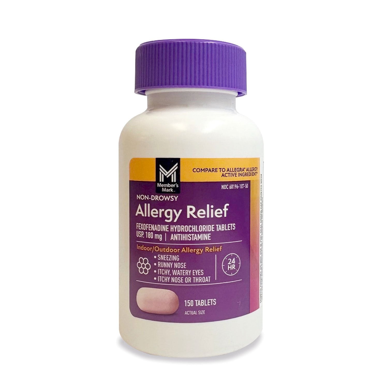 멤버스마크 항히스타민 알레르기약 펙소페나딘 HCl 180mg 150정 재채기 콧물 코 가려움 눈 가려움 알레르기 증상 완화 제품 이미지