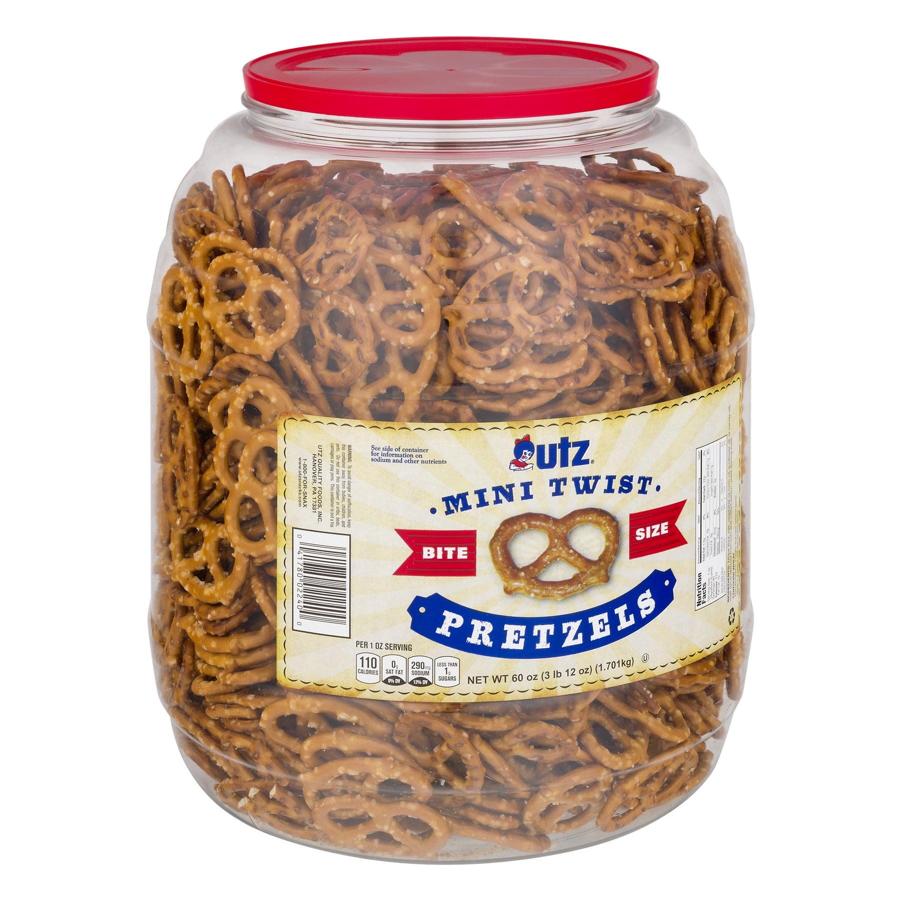 Utz ミニツイストプレッツェル、60 オンス。