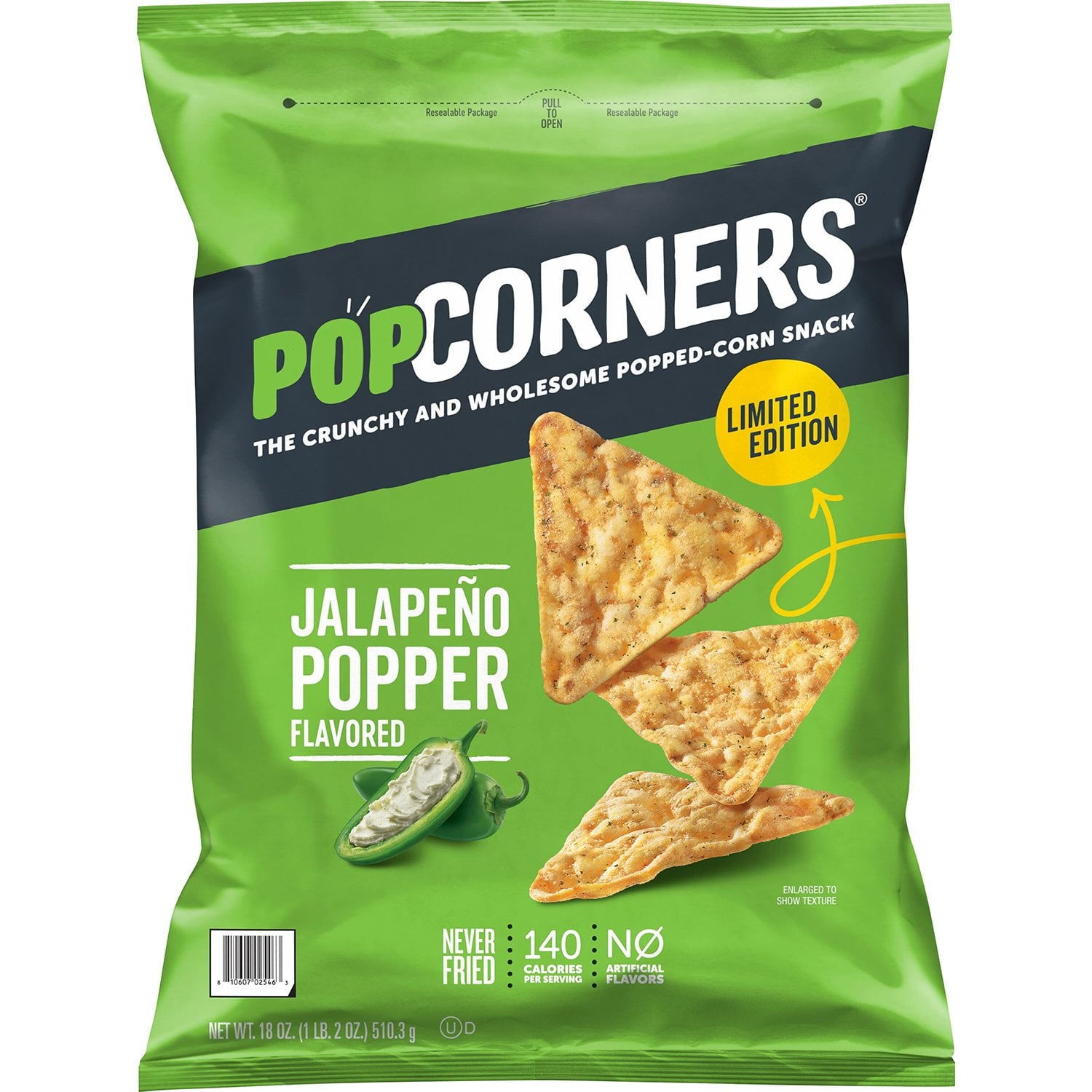 PopCorners ハラペーニョポッパーチップス、18オンス。