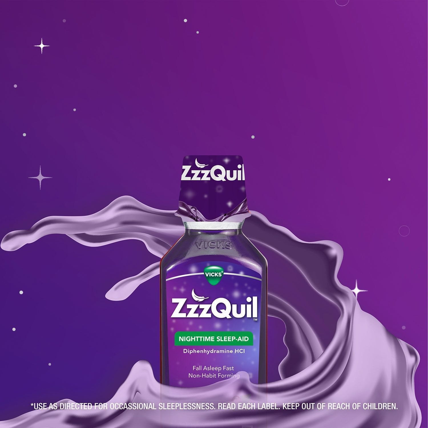ZzzQuil 夜間睡眠補助液、ベリー、12 液量オンス、3 個パック