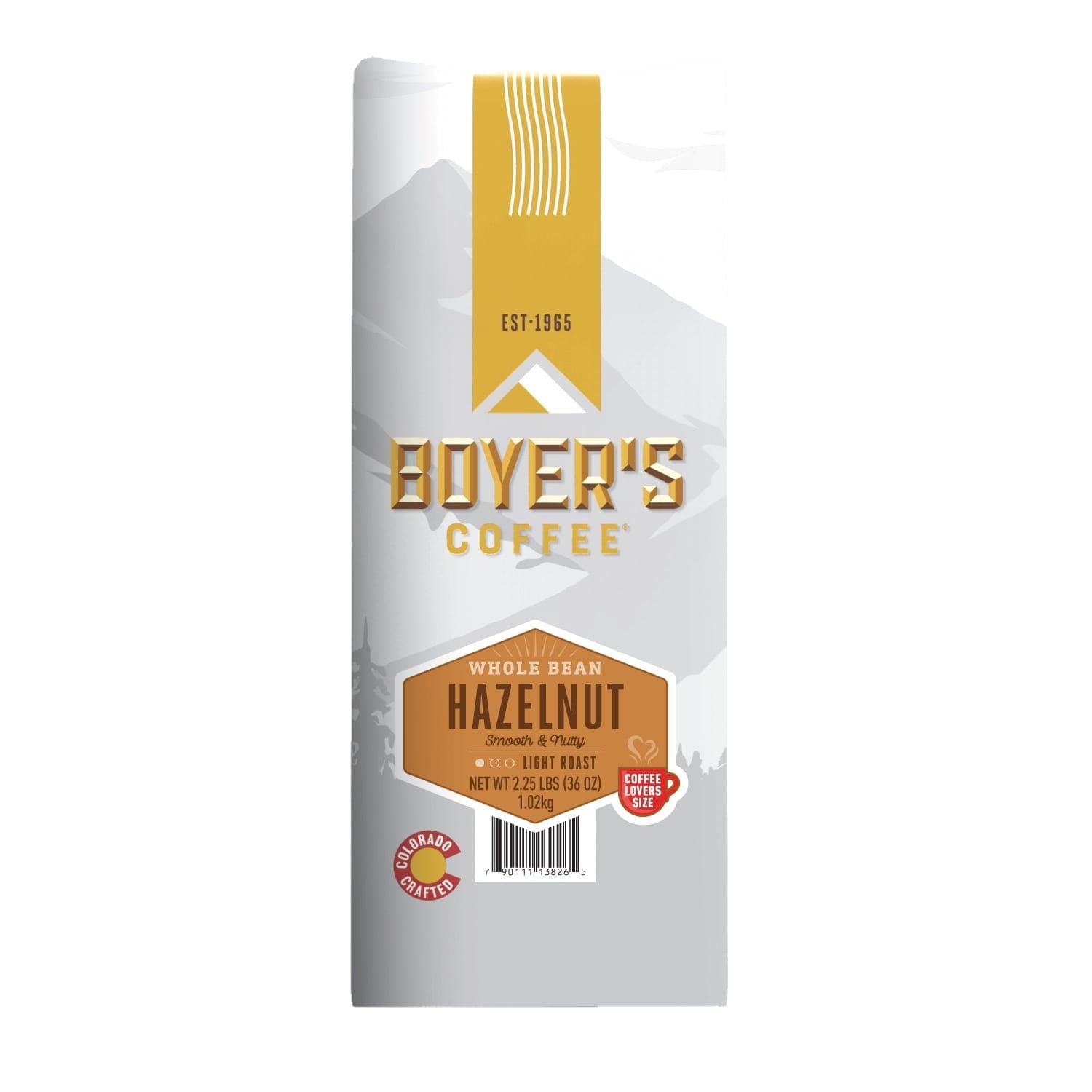 Boyer's Coffee ライトロースト全粒豆、ヘーゼルナッツ、36 オンス。