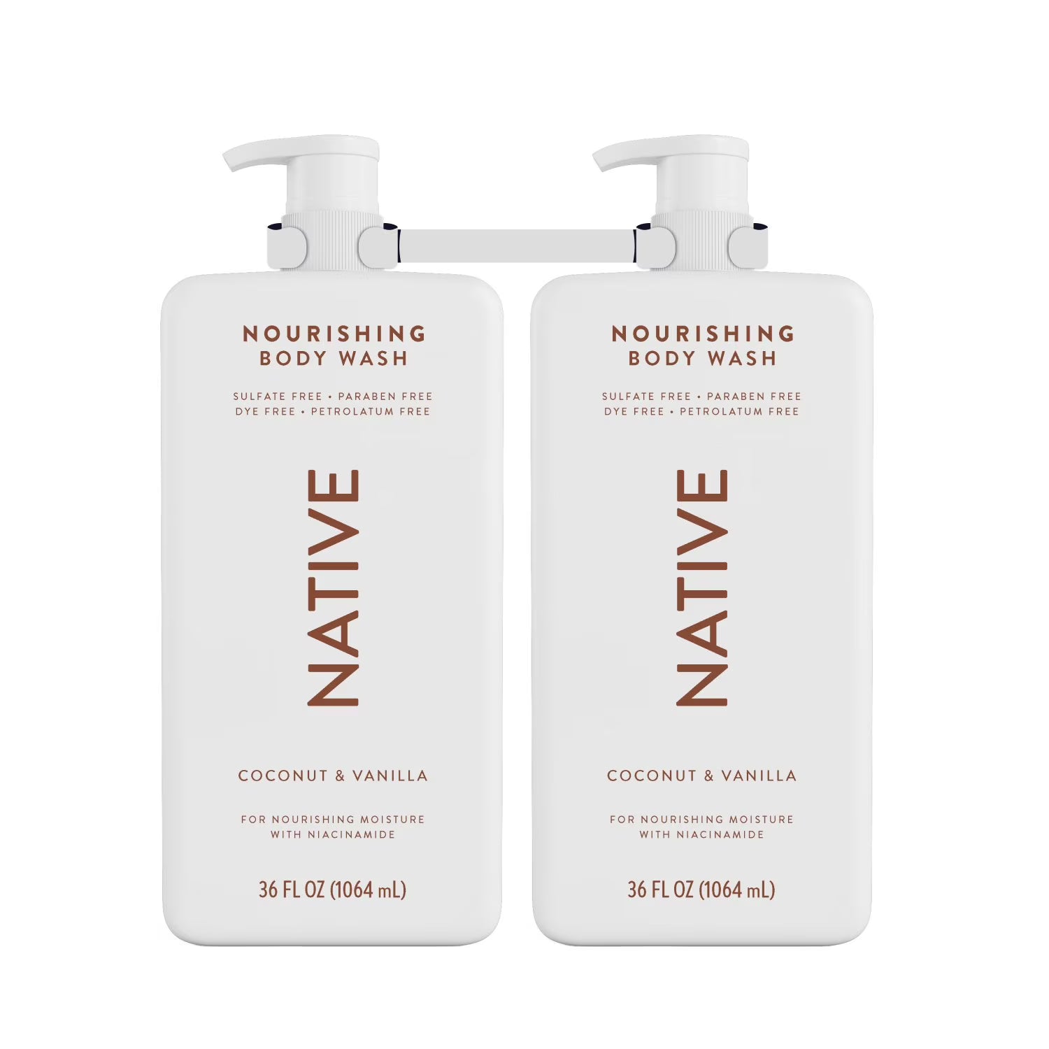 네이티브 너리싱 바디워시 코코넛 & 바닐라 36 fl. oz., 2 pk. – 부드러운 거품과 코코넛·바닐라 향, 촉촉한 사용감