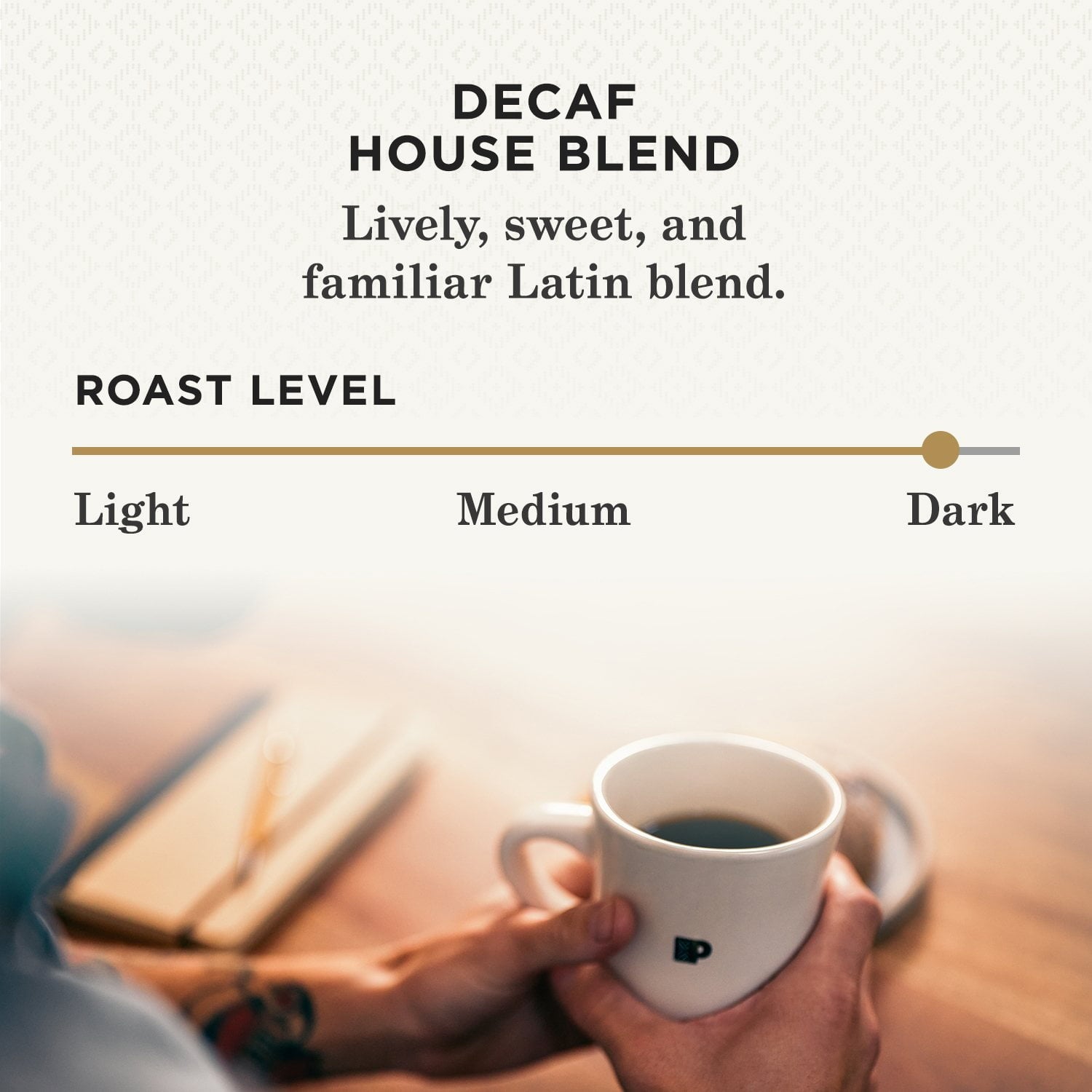 Peet's Coffee デカフェ ダークロースト K-Cup ポッド、ハウスブレンド 75 個入り。