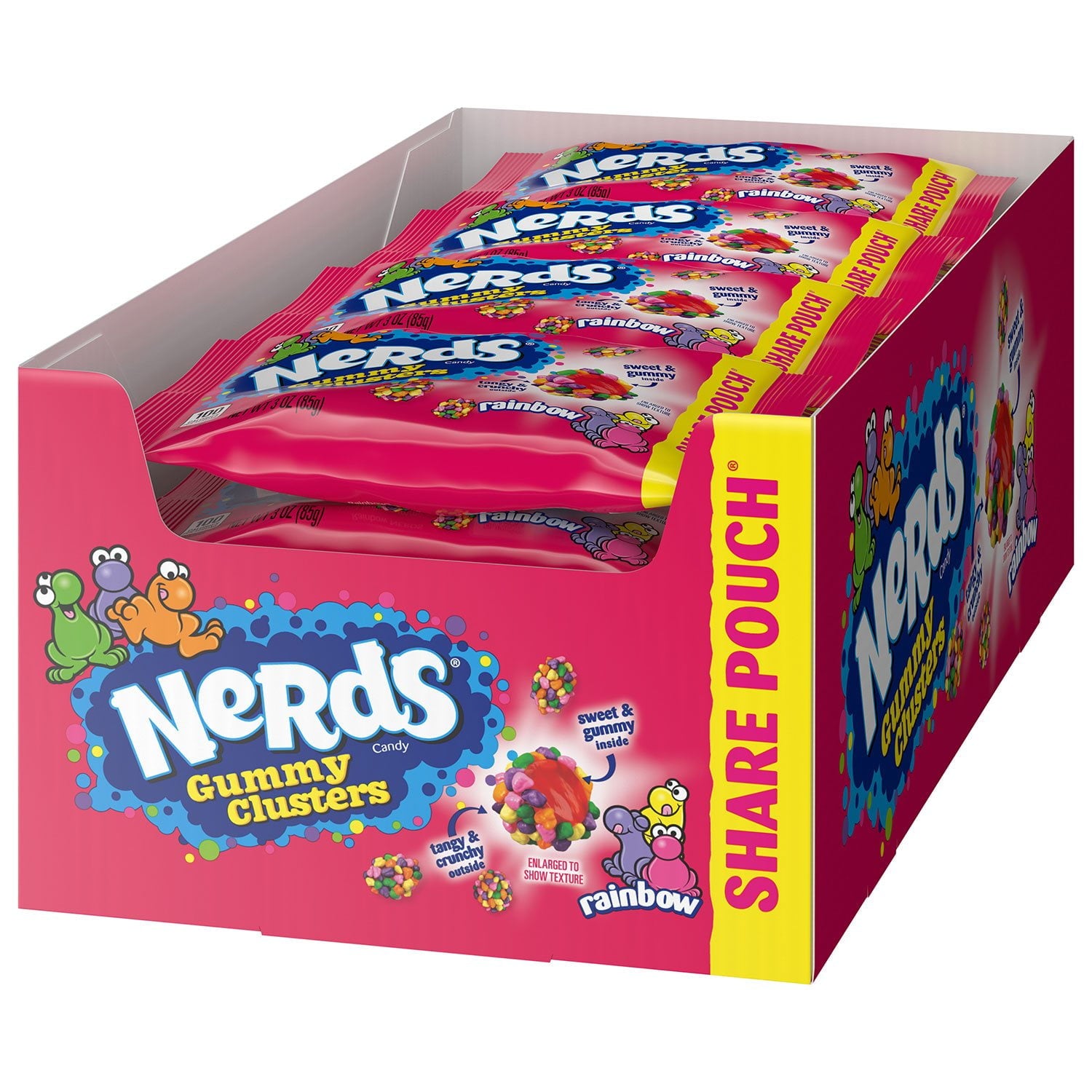 Nerds グミ クラスター キャンディー、シェアサイズ、3 オンス、12 個入り。