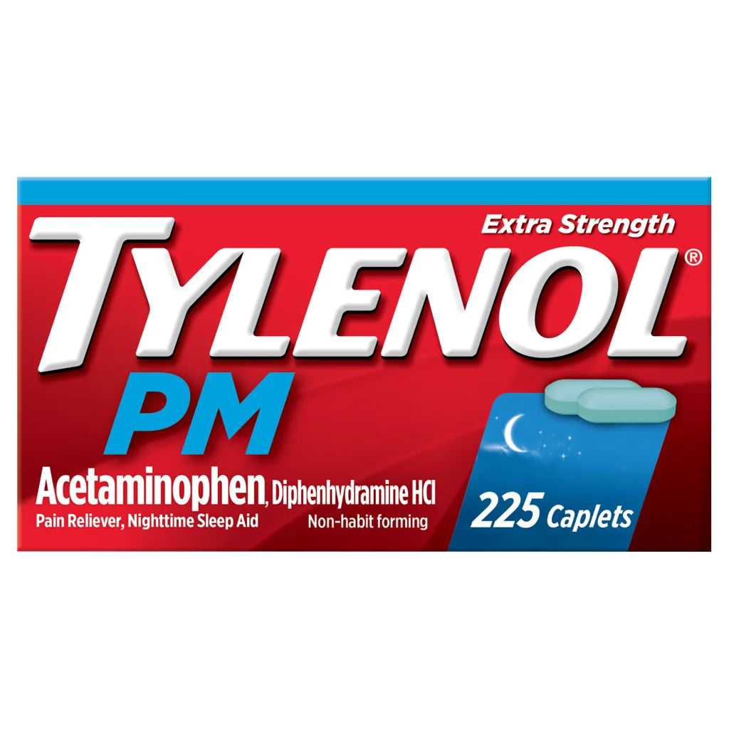 타이레놀 PM 엑스트라 스트렝스 아세트아미노펜 500mg 225정 – 밤에 먹는 야간용 진통제 · 통증 완화 · 수면 보조