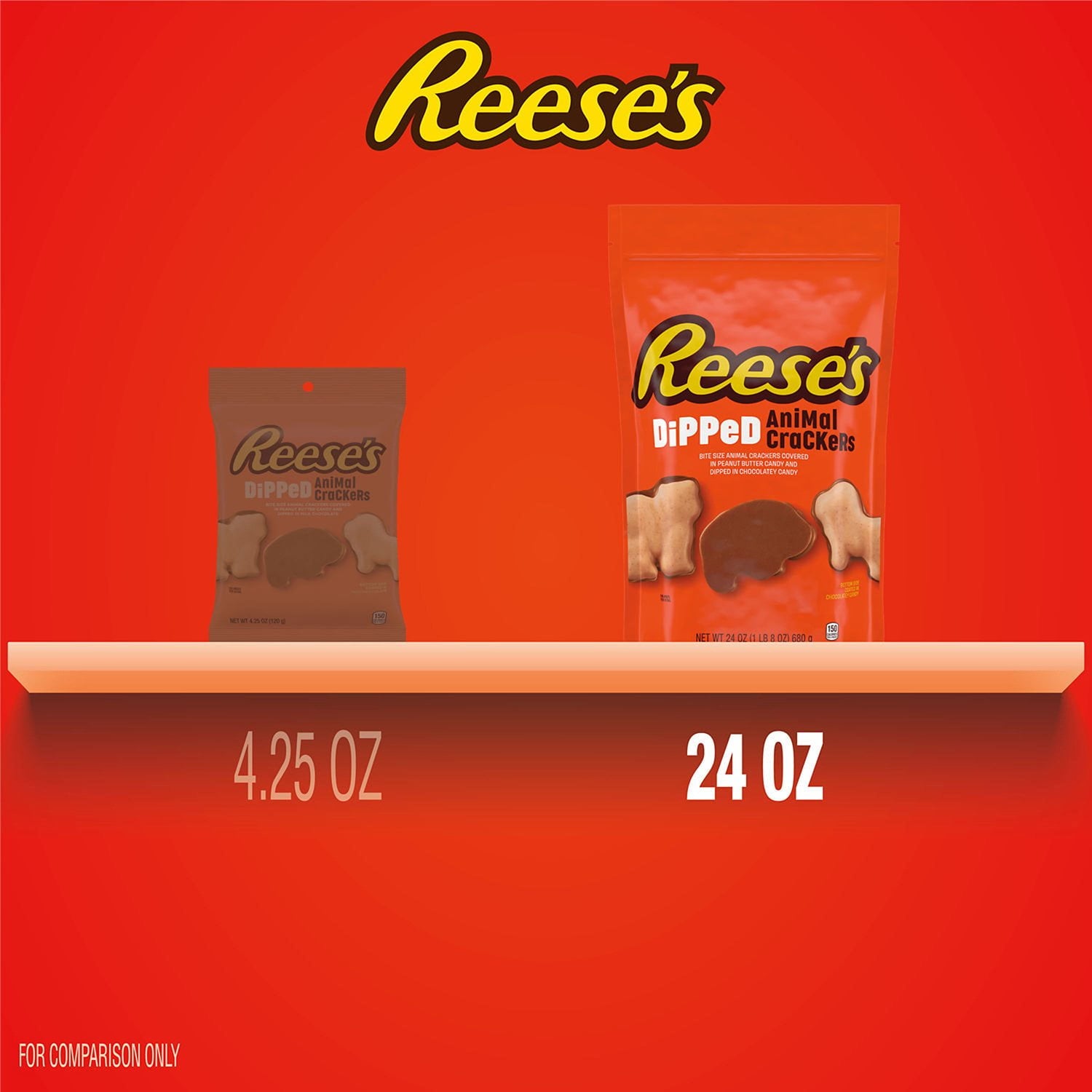 REESE'S チョコレートピーナッツバターディップ、アニマルクラッカー、24 オンス。