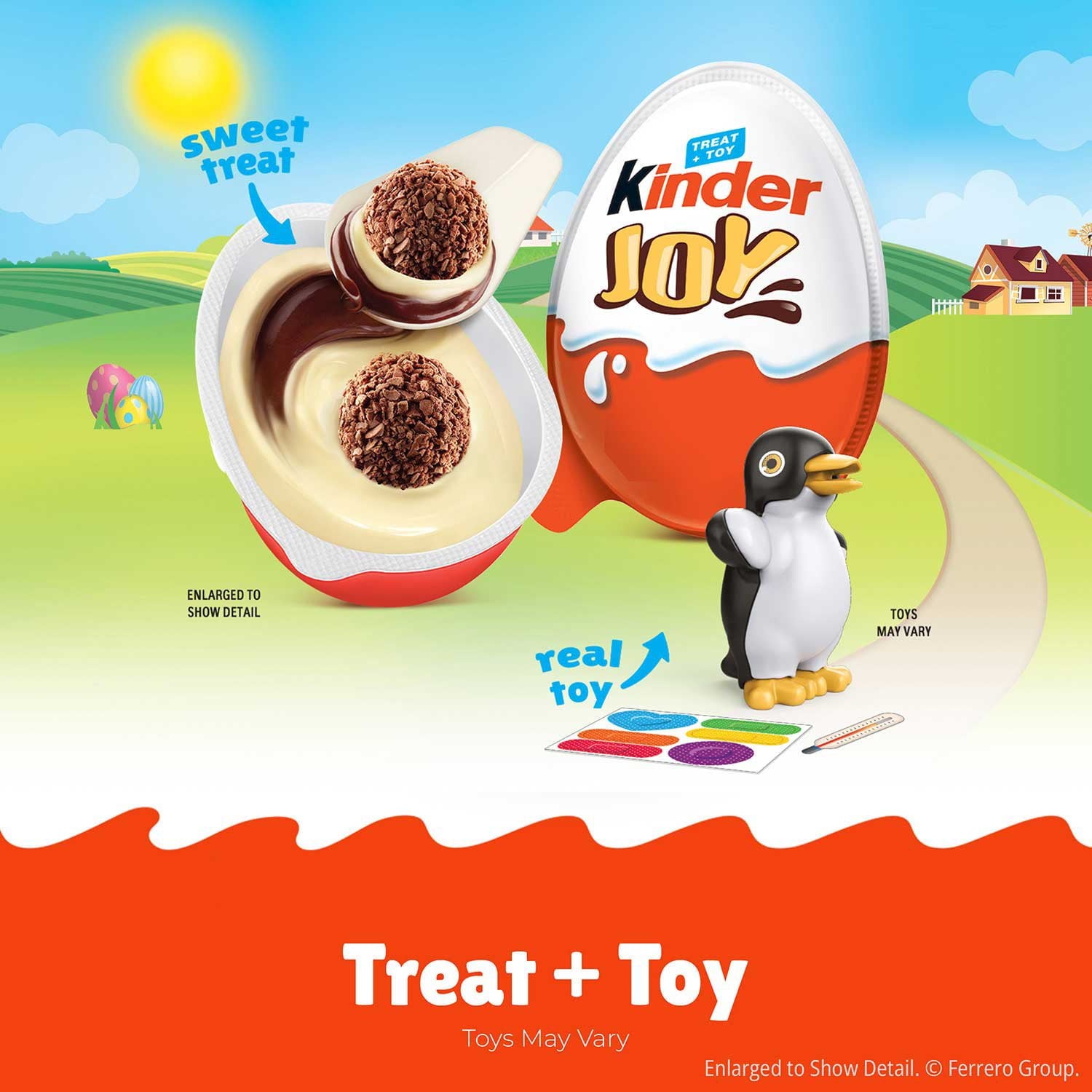 キンダージョイ エブリデイ ホワイトチョコレート サプライズエッグ、0.7 オンス、20 個入り。