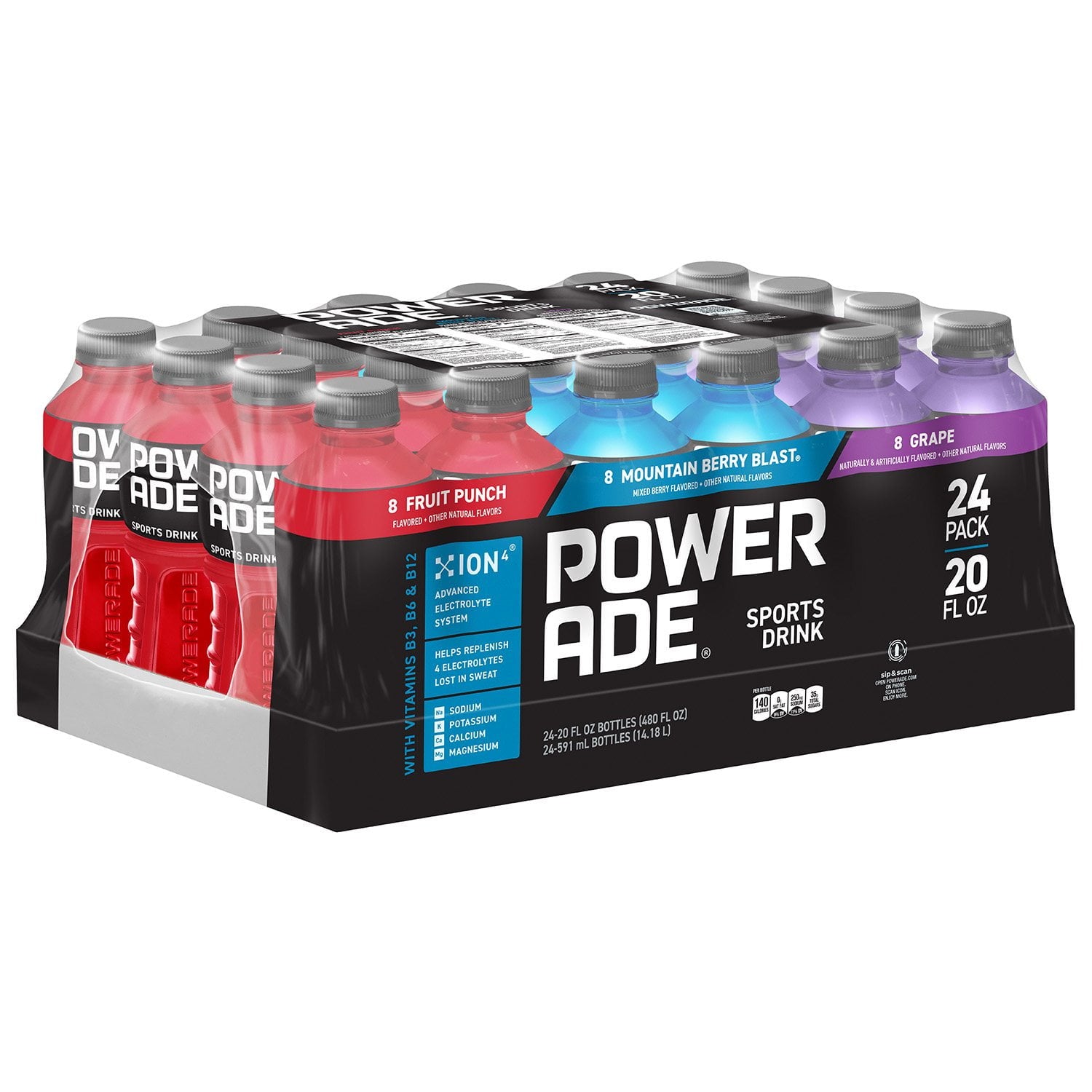 파워에이드 스포츠 드링크 버라이어티 팩 20 fl. oz., 24 pk. – 다양한 맛으로 구성된 기본 스포츠 음료 세트