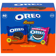 オレオ リース ピーナッツバタークリーム &amp; オレオ ダブルスタッフ クッキー バラエティパック、1.02 オンス、40 個入り。
