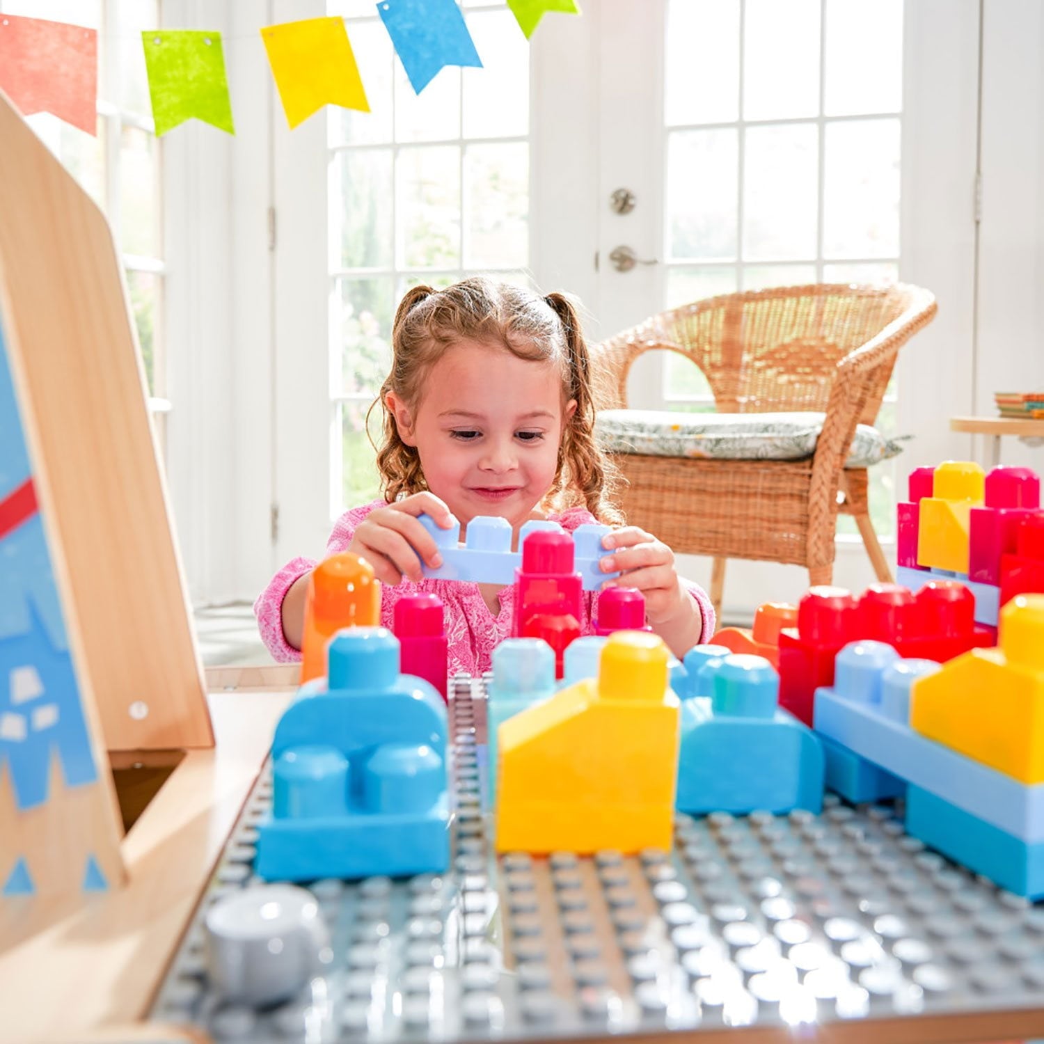 KidKraft ラマ ピニャータ ビルディングブロックテーブル 50ブロック付き