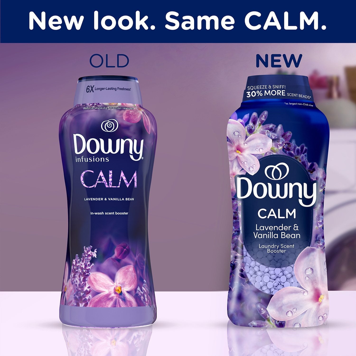 ダウニーインフュージョン インウォッシュ セントブースタービーズ、CALM ラベンダー+バニラビーン、39.9 オンス。