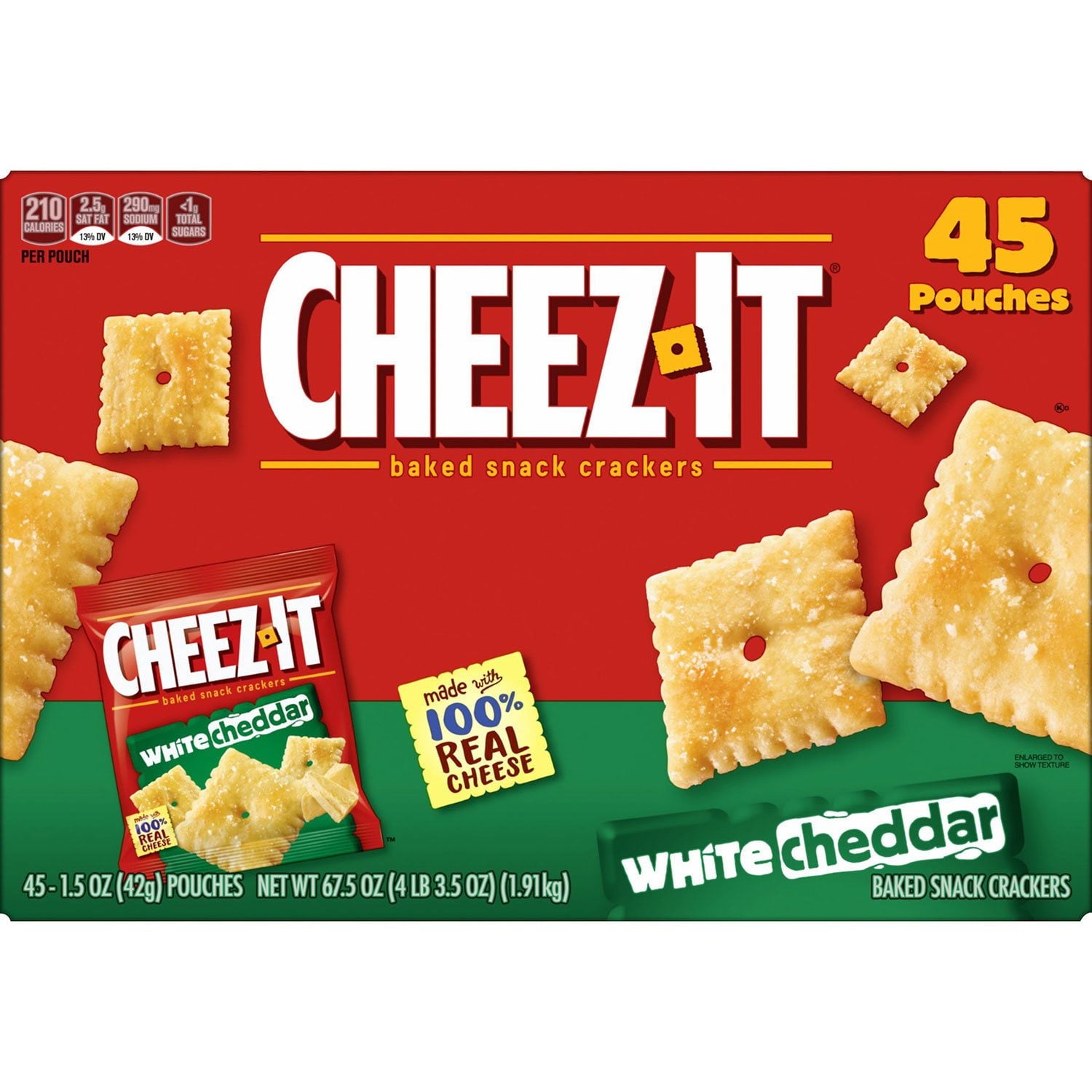 Cheez-It ホワイトチェダー スナックパック、1.5 オンス、45 個入り。