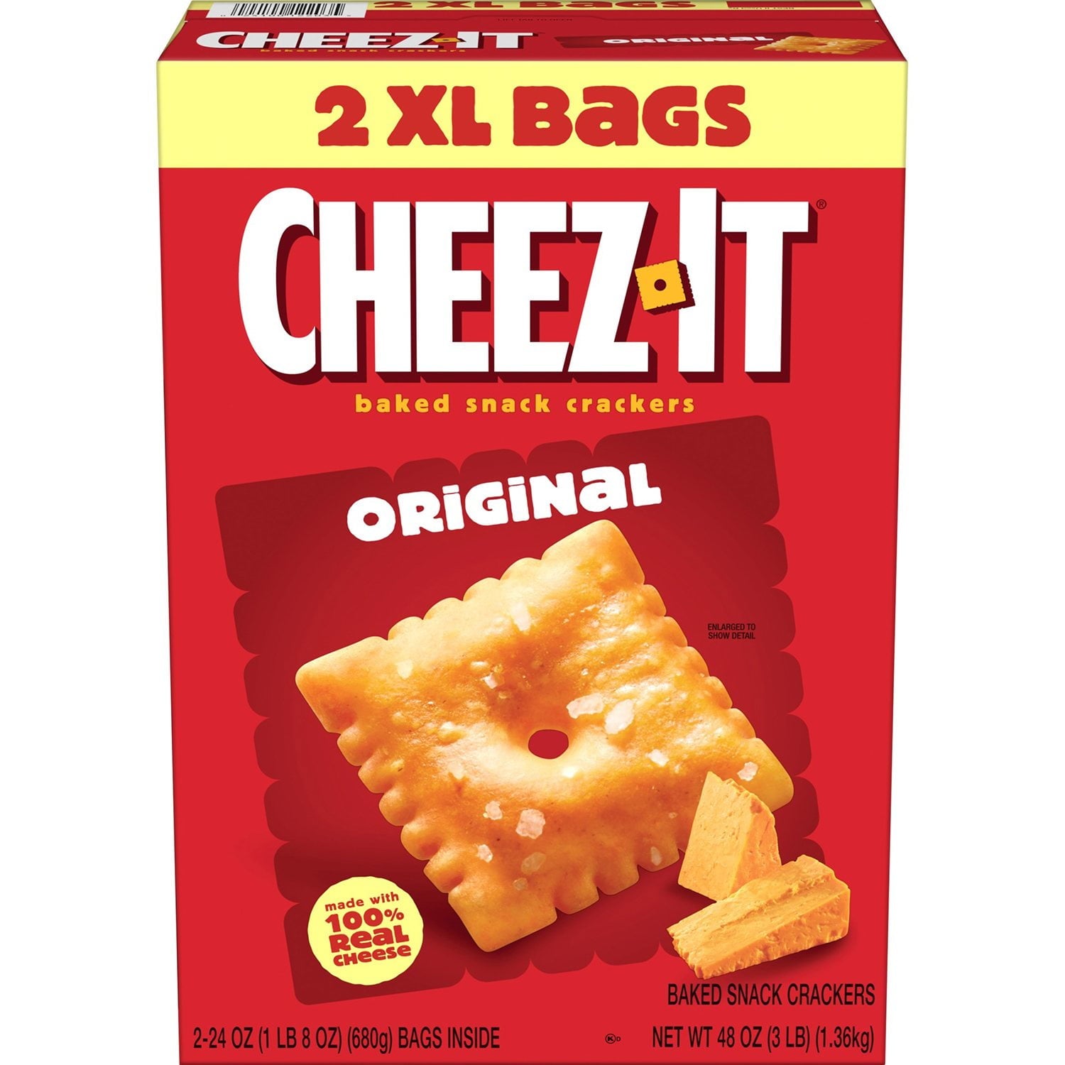Cheez-It オリジナル ベイクド スナック クラッカー、24 オンス、2 個パック。