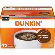 ダンキンドーナツ ミディアムロースト K-Cup コーヒーポッド、オリジナルブレンド、72 個入り。