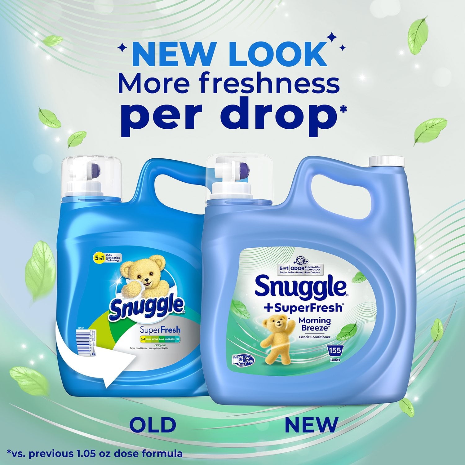 Snuggle SuperFresh 液体柔軟剤、オリジナル、155 回分、164 液量オンス。