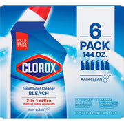 クロロックス トイレボウルクリーナー（漂白剤入り）、レインクリーン、6 個パック、144 液量オンス。