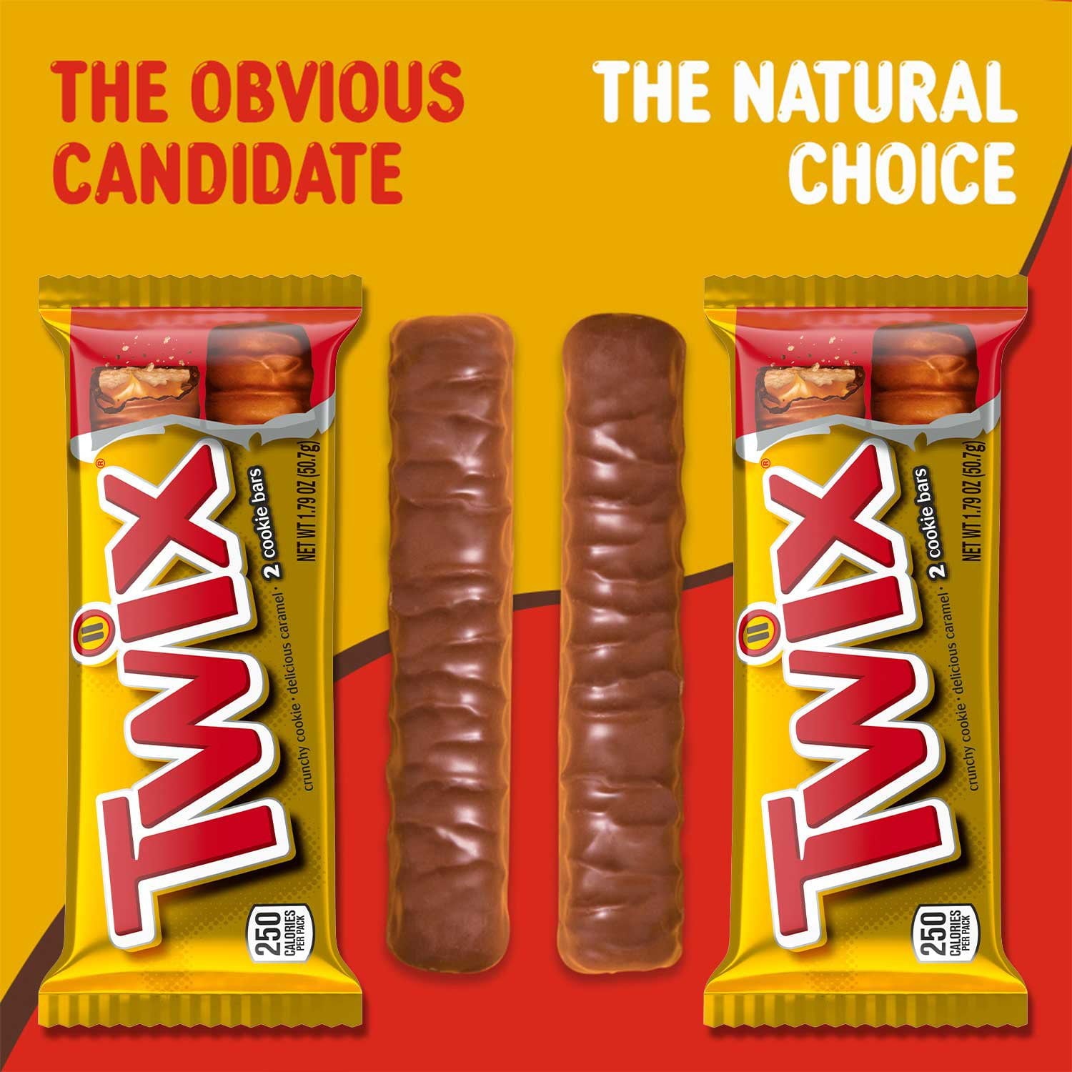 Twix キャラメル クッキー チョコレート キャンディ バー、フルサイズ、1.79 オンス、36 個入り。