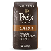 Peet's Coffee ダークロースト全粒豆、メジャーディッカソンブレンド、32 オンス。