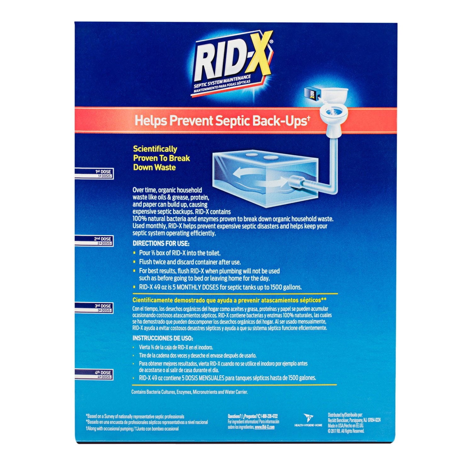 RID-X 浄化槽処理粉末、49 オンス。