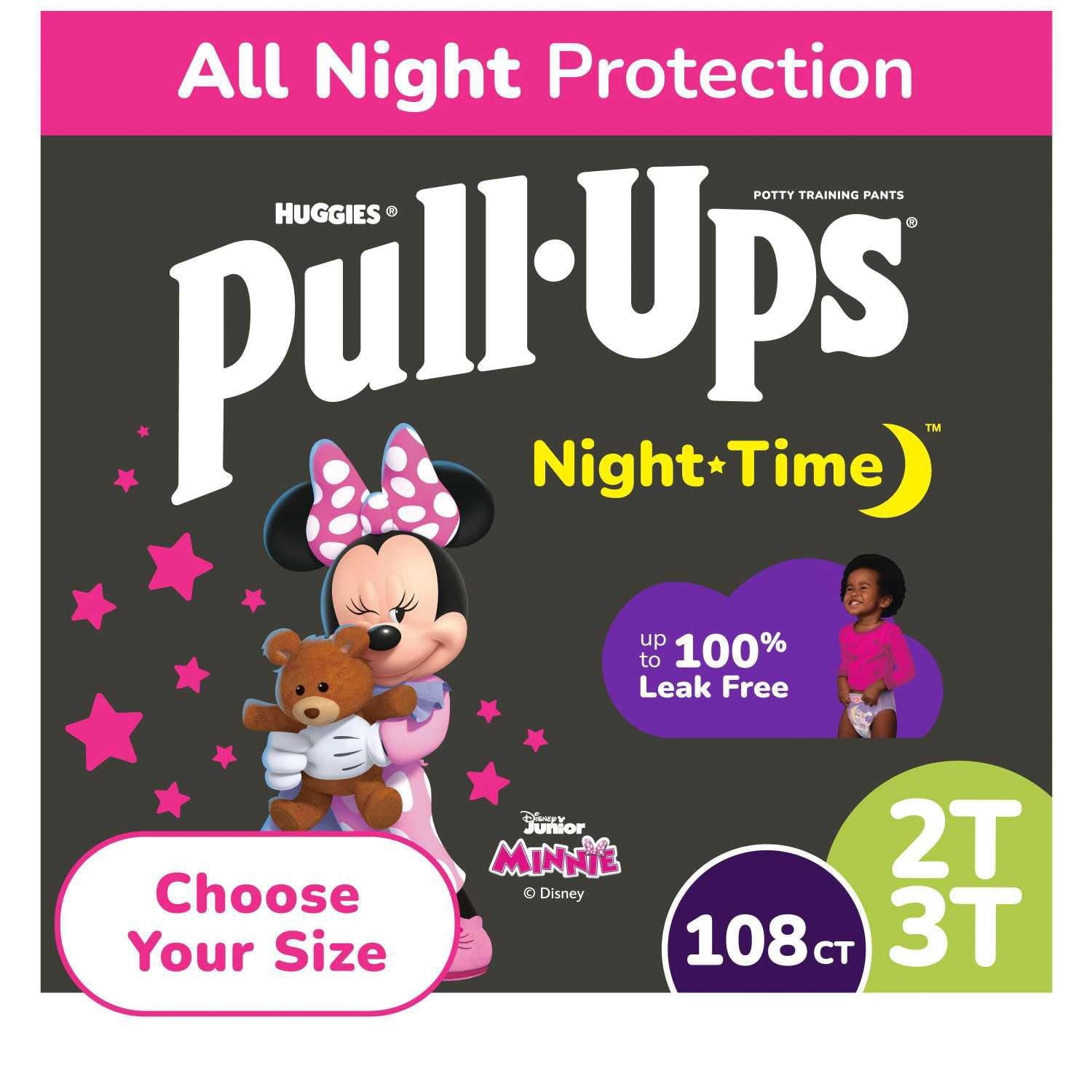 女の子用プルアップ夜間トイレトレーニングパンツ、サイズ2T～4T