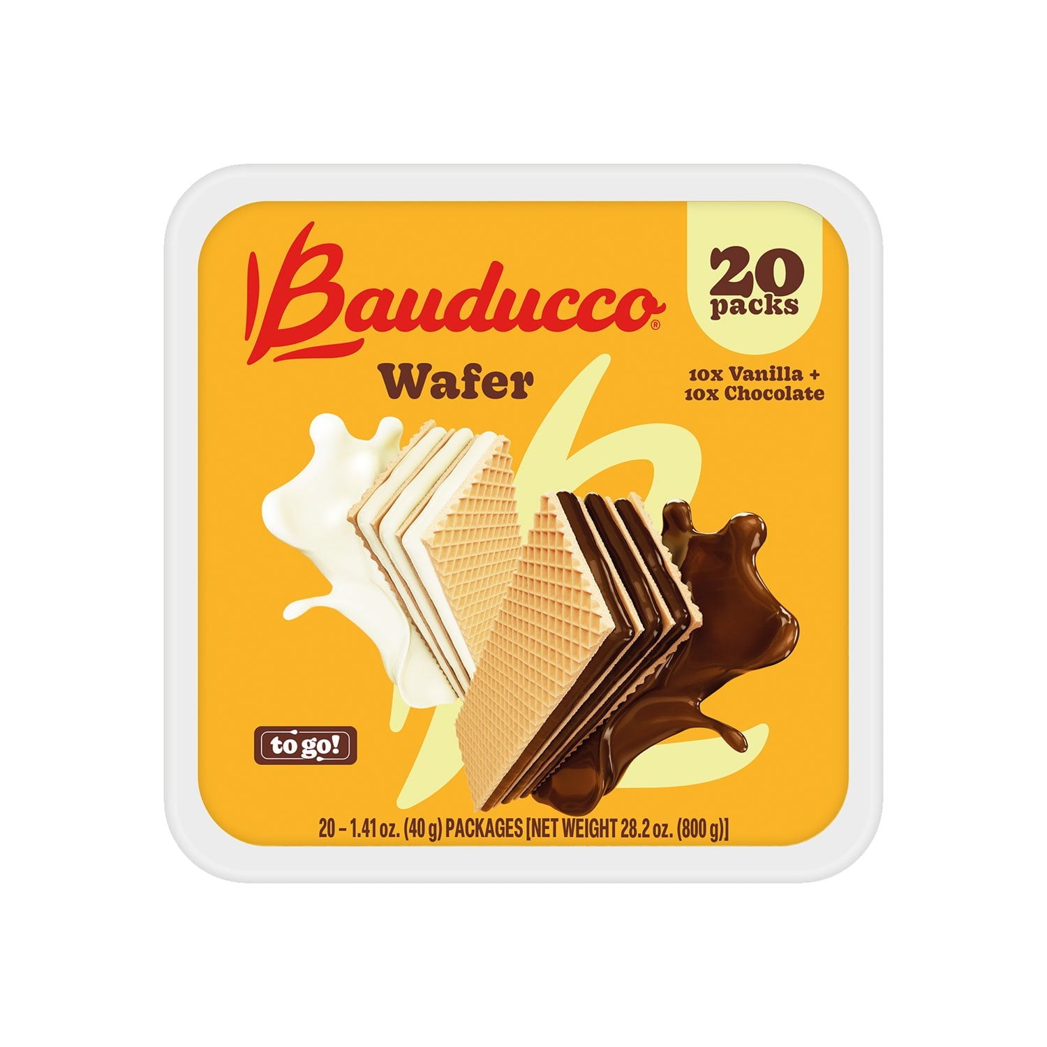 Bauducco ウェーハタブ、20 個入り。