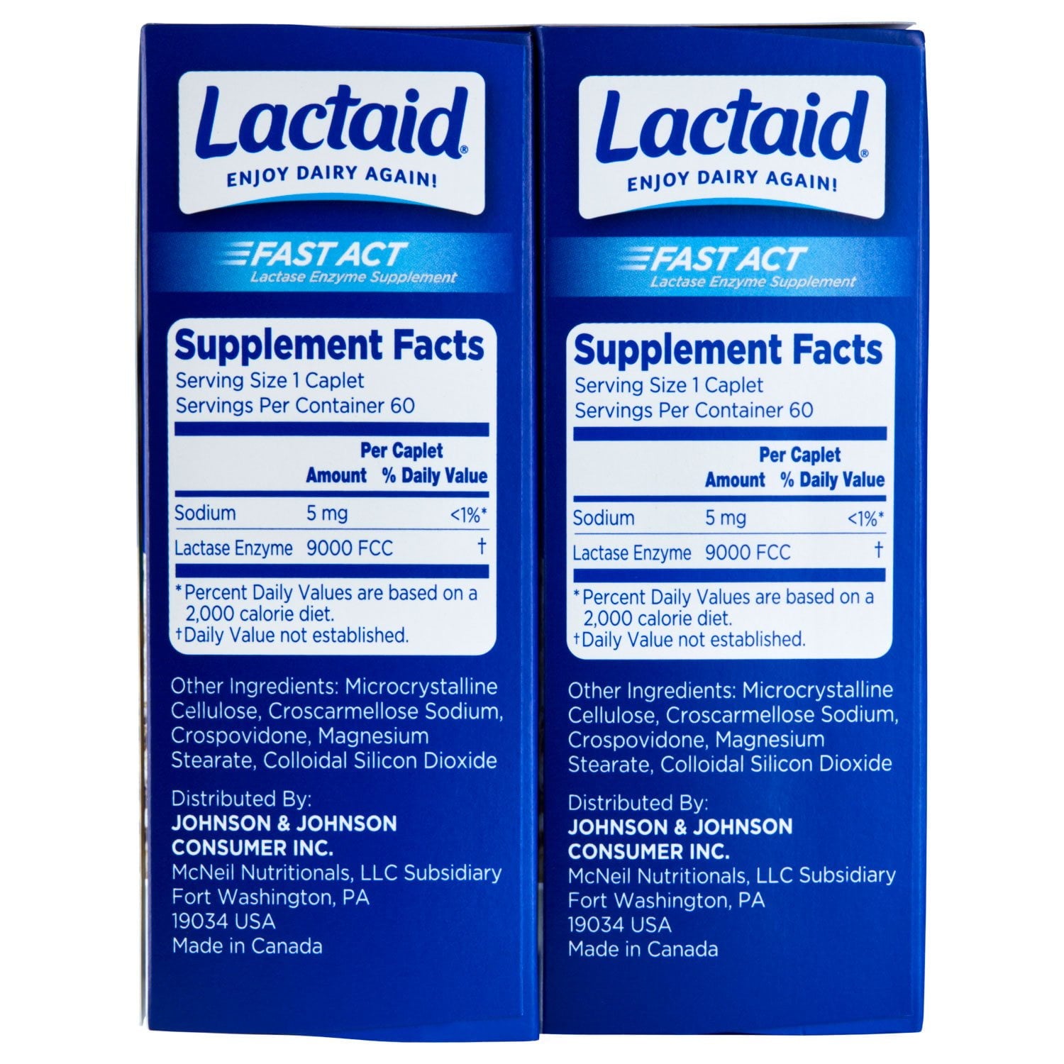 Lactaid Fast Act 乳糖不耐症カプセル、120 錠。